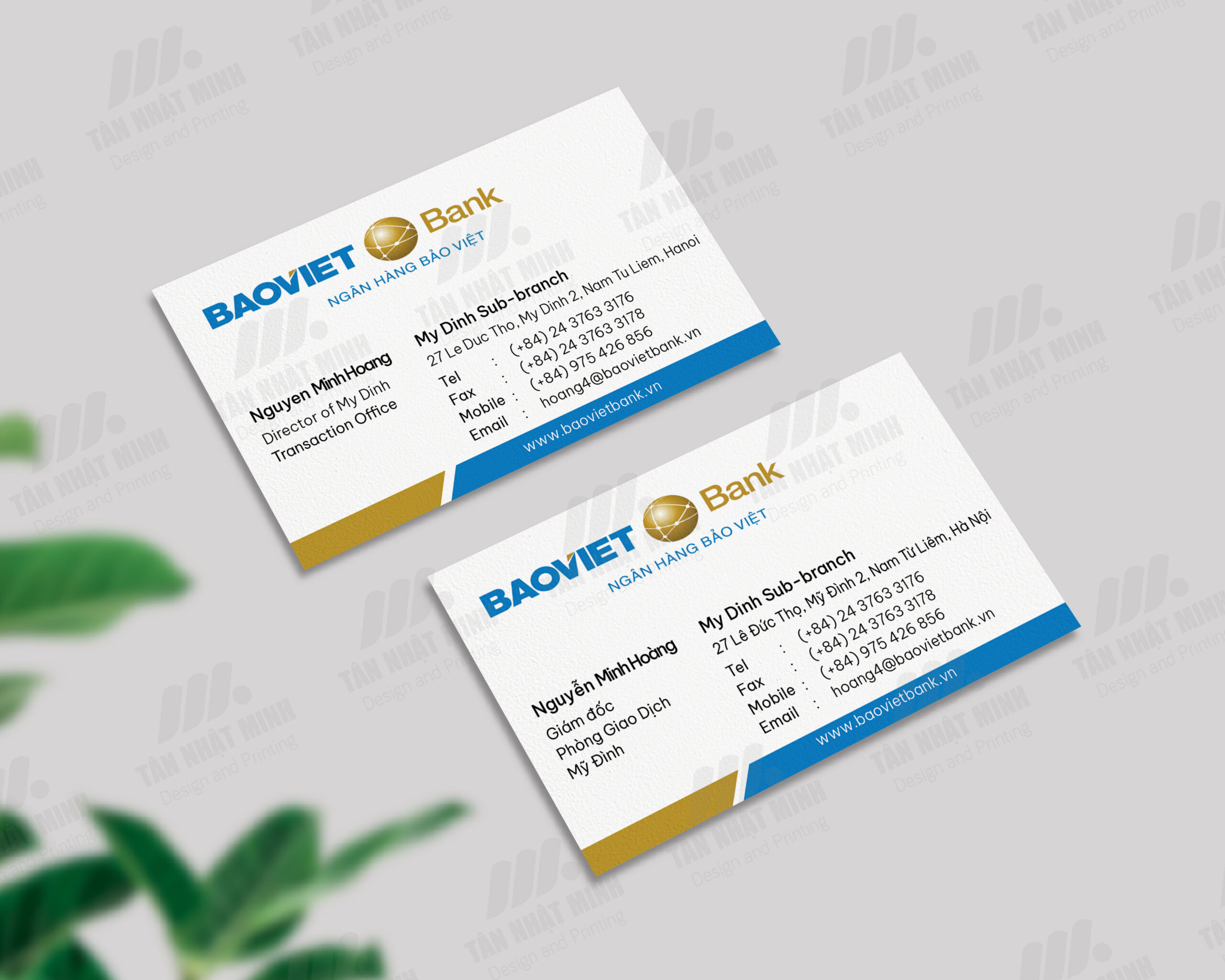 Mẫu card visit ngân hàng BAOVIET Bank