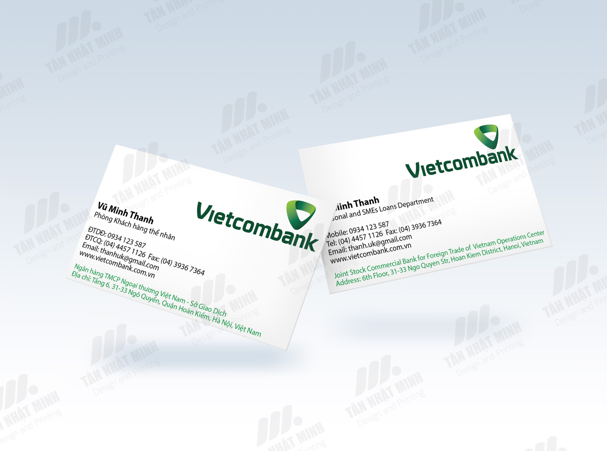 Mẫu card visit ngân hàng Vietcombank