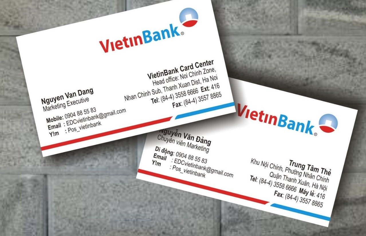 Mẫu card visit ngân hàng Vietinbank