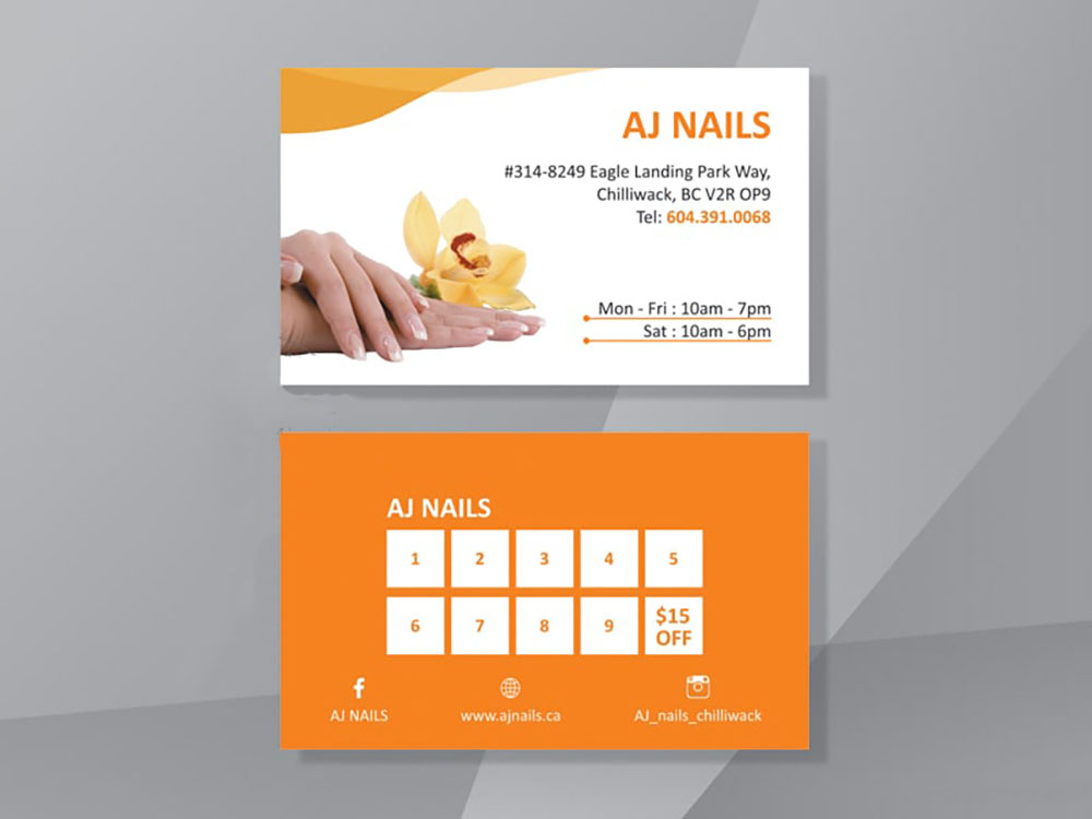 Mẫu card visit nail đẹp