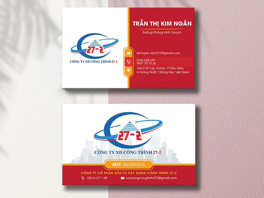 Mẫu card visit công ty xây dựng công trình 27-2