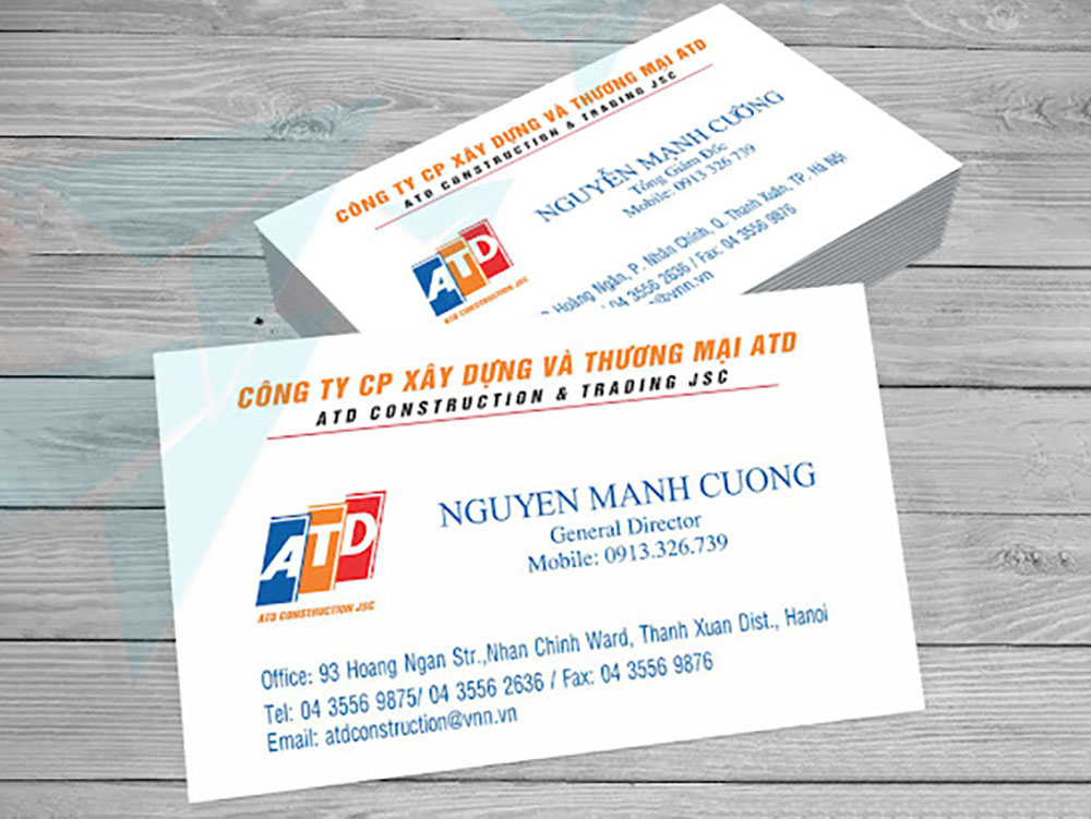 Những Lưu Ý Khi Thiết Kế Card Visit Công Ty Xây Dựng