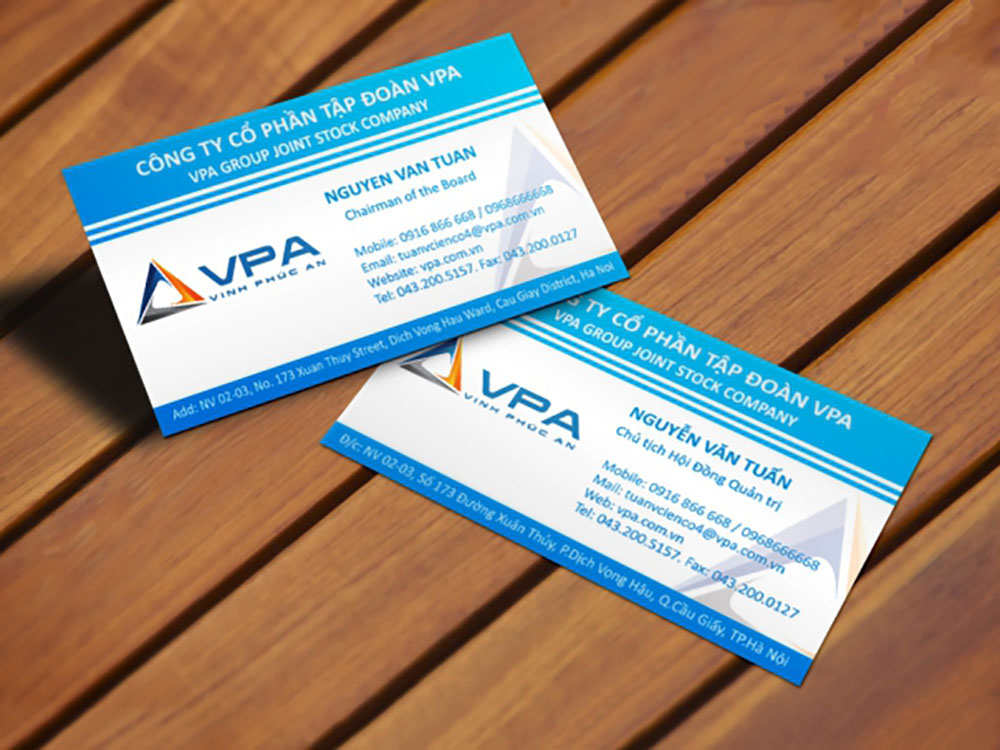 Mẫu card visit công ty cổ phần tập đoàn CPA