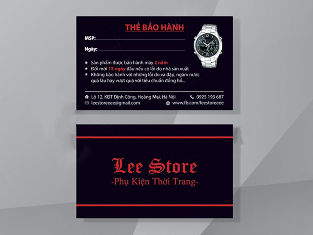 Mẫu Card Visit Độc Đáo Dành Cho Cửa Hàng Đồng Hồ